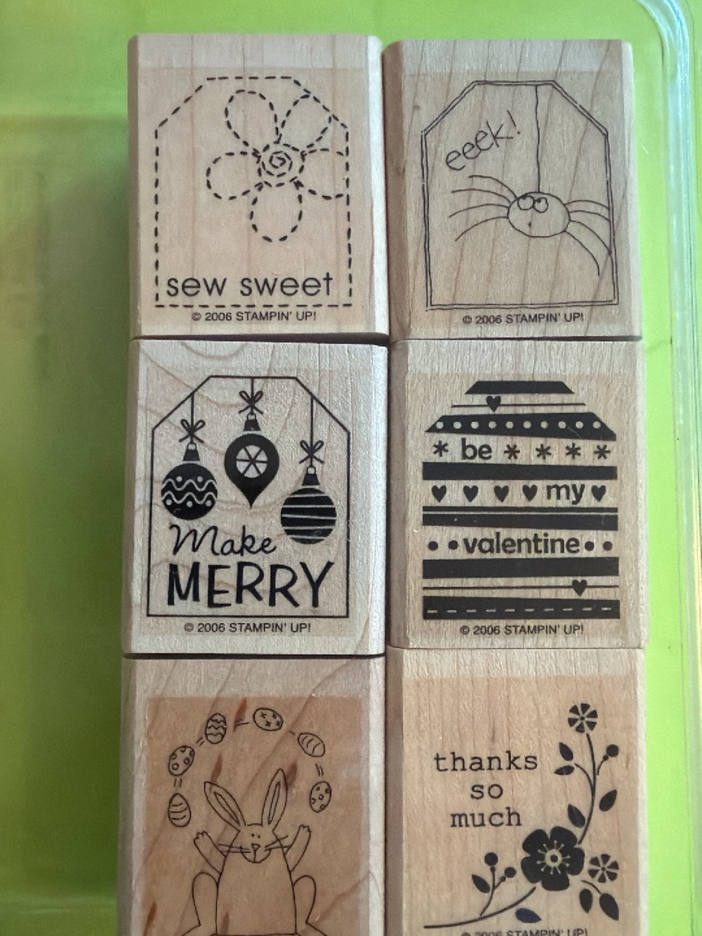 Stampin' Up! Wooden Holiday & Sentiment Stamp Set - new